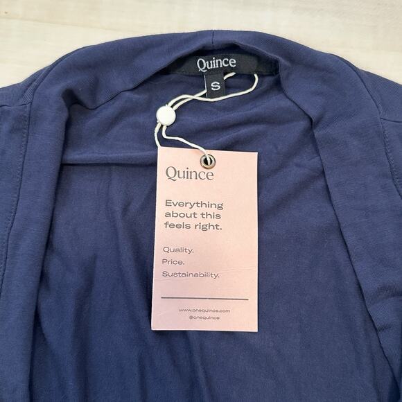 Quince Bamboo Maternity Nursing Nightgown Robe Set S Babydoll Gown Blue NWT - Picture 7 of 13